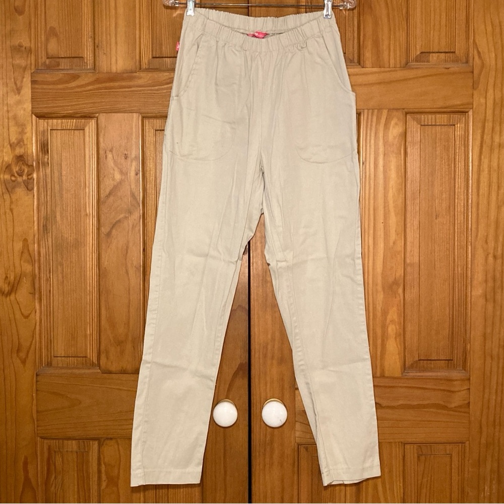 NWOT Woman Within Classics Vintage 90s Pull On Pants Elastic Waist Tan Size 12W